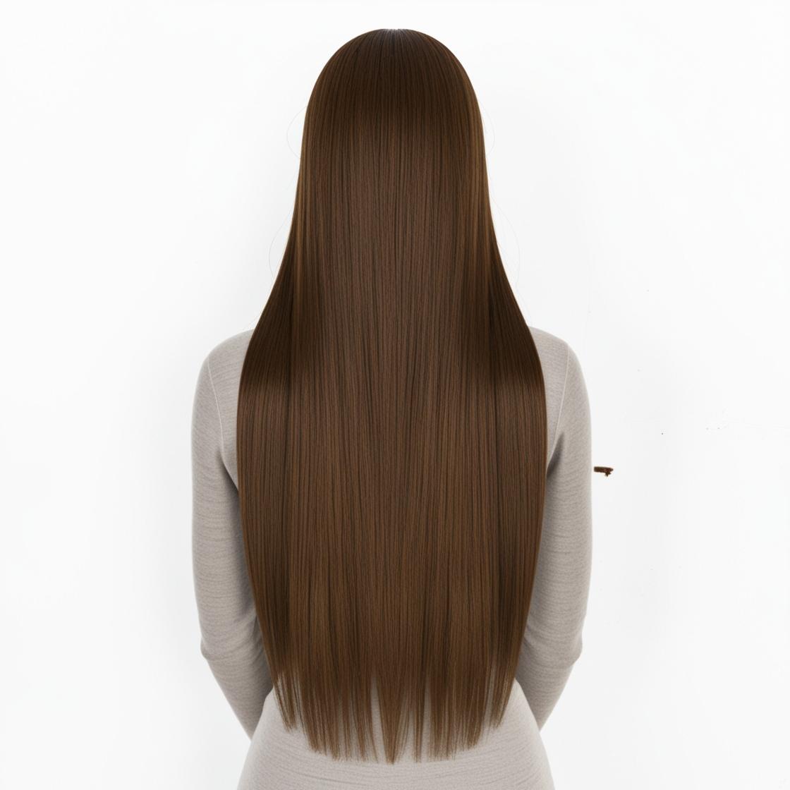 Dark Brown #4 Straight Nano Beads Hair Extensions – 100% Remy Human Hair | 50g Pack (50 Strands) | Reusable | Ships from Canada