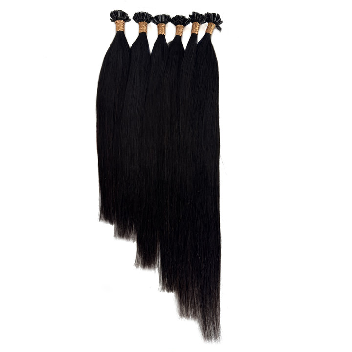 Natural Black #1B Straight U Tip Fusion Hair Extensions – 100% Remy Human Hair | 100g Pack | 10''–30'' | Reusable | Ships from Canada