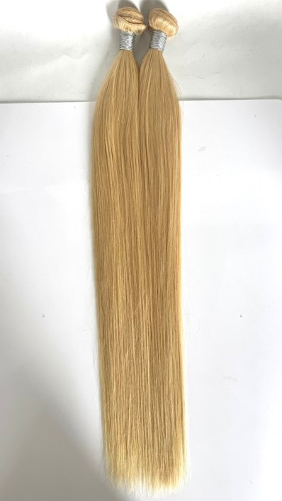 Golden Blonde #613 Straight Weft Hair Extensions – 100% Remy Human Hair | 100g Bundle | 10’’–30’’ | Sew-In & DIY | Reusable