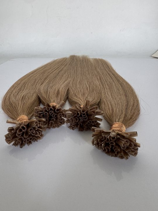 Dark Blonde #18 Straight U Tip Fusion Hair Extensions – 100% Remy Human Hair | 100g Pack | 10''–30'' | Reusable | Ships from Canada