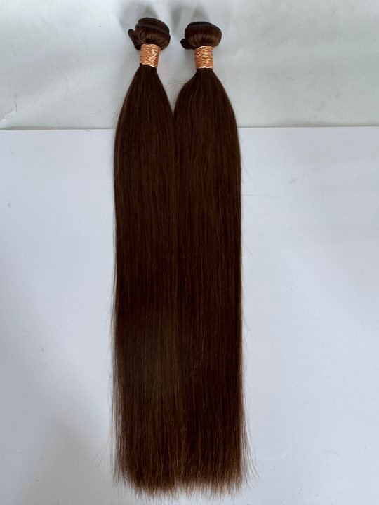 Dark Brown #4 Straight Weft Hair Extensions – 100% Remy Human Hair | 100g Bundle | 10’’–30’’ | Sew-In & DIY | Reusable