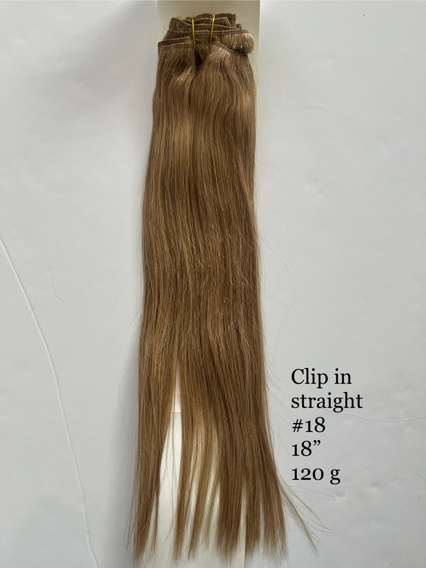 Dark Blonde #18 Straight Clip-In Hair Extensions – 100% Remy Human Hair | 100g/120g Pack | 10''–30'' | 8pcs, 18 Clips | Reusable | Ships from Canada