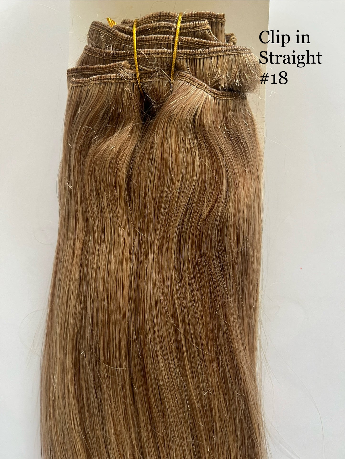 Dark Blonde #18 Straight Clip-In Hair Extensions – 100% Remy Human Hair | 100g/120g Pack | 10''–30'' | 8pcs, 18 Clips | Reusable | Ships from Canada