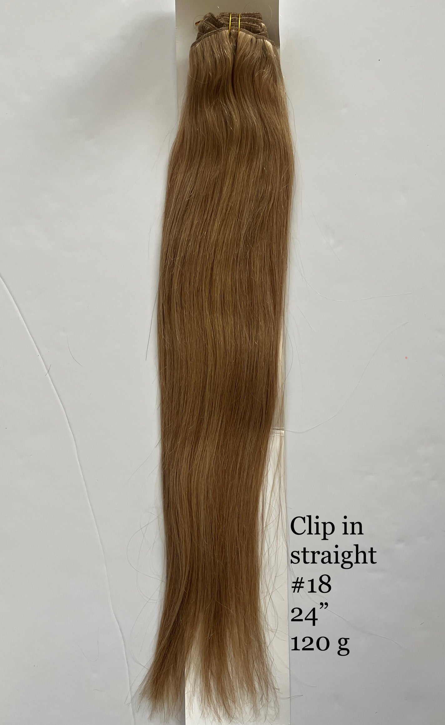 Dark Blonde #18 Clip-In Hair Extensions – 100% Remy Human Hair | 8pcs, 18 Clips | 100g/120g | 10’’–30’’ | Reusable