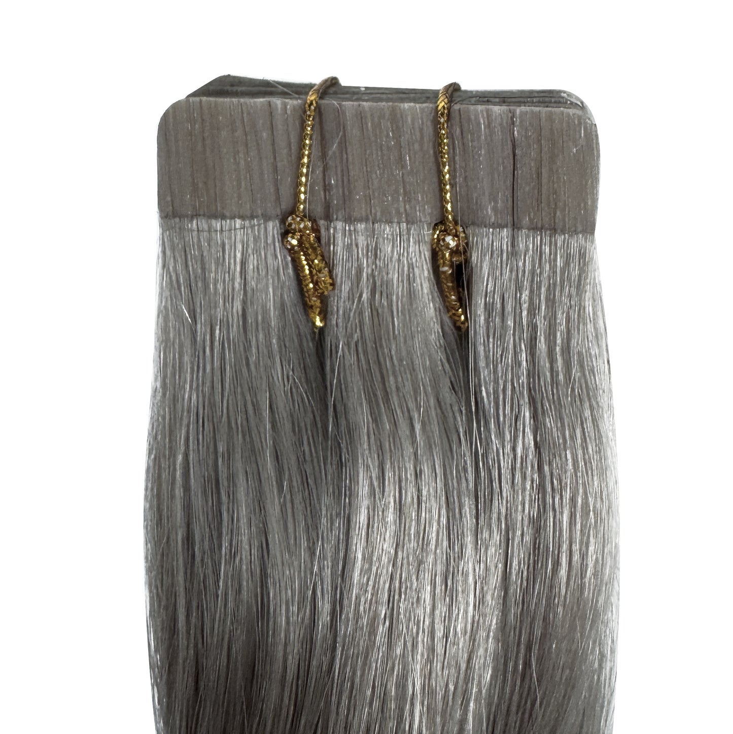 Silver/Grey Straight Tape-In Hair Extensions – 100% Remy Human Hair | 50g Pack | 10''–30'' | Reusable | Ships from Canada