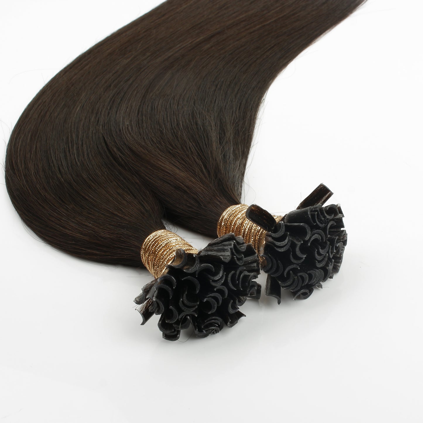 Deep Dark Brown #2 Straight U Tip Fusion Hair Extensions – 100% Remy Human Hair | 100g Pack | 10''–30'' | Reusable | Ships from Canada