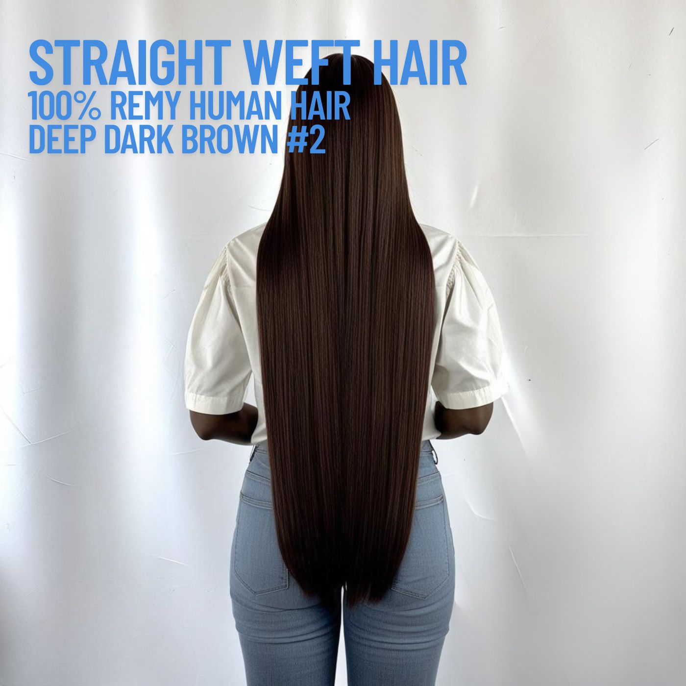 Deep Dark Brown #2 Straight Weft Hair Extensions – 100% Remy Human Hair | 100g Pack | 10''–30'' | Reusable | Ships from Canada