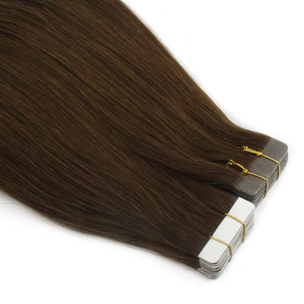 Dark Brown #4 Tape-In Hair Extensions – 100% Remy Human Hair | 50g Pack | 10''–30'' | Reusable | Ships from Canada