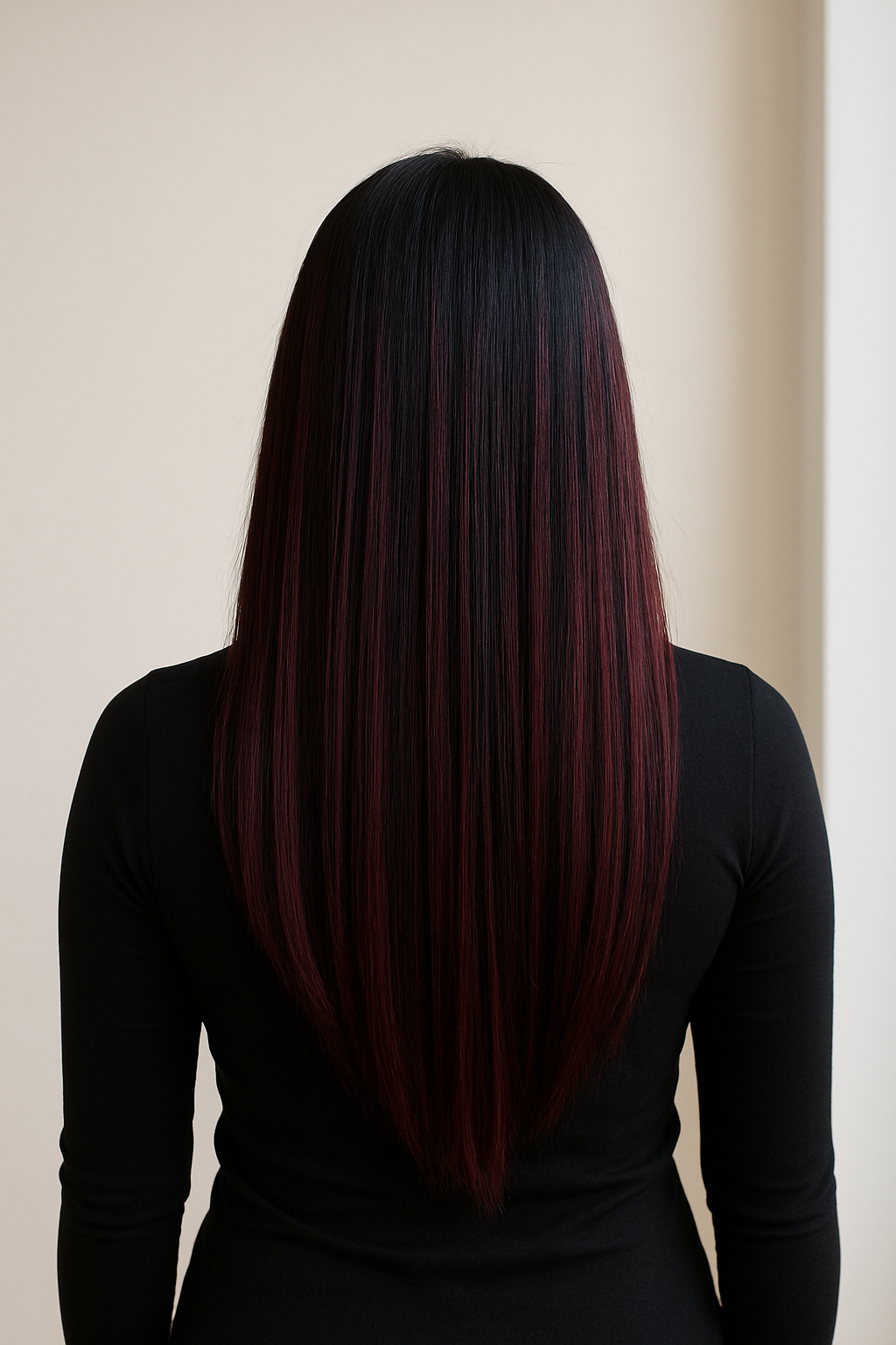 Natural Black & Burgundy Highlight #1B/Burgundy Tape-In Hair Extensions – 100% Remy Human Hair | 20 Tapes (50g) | 10’’–30’’ | Reusable