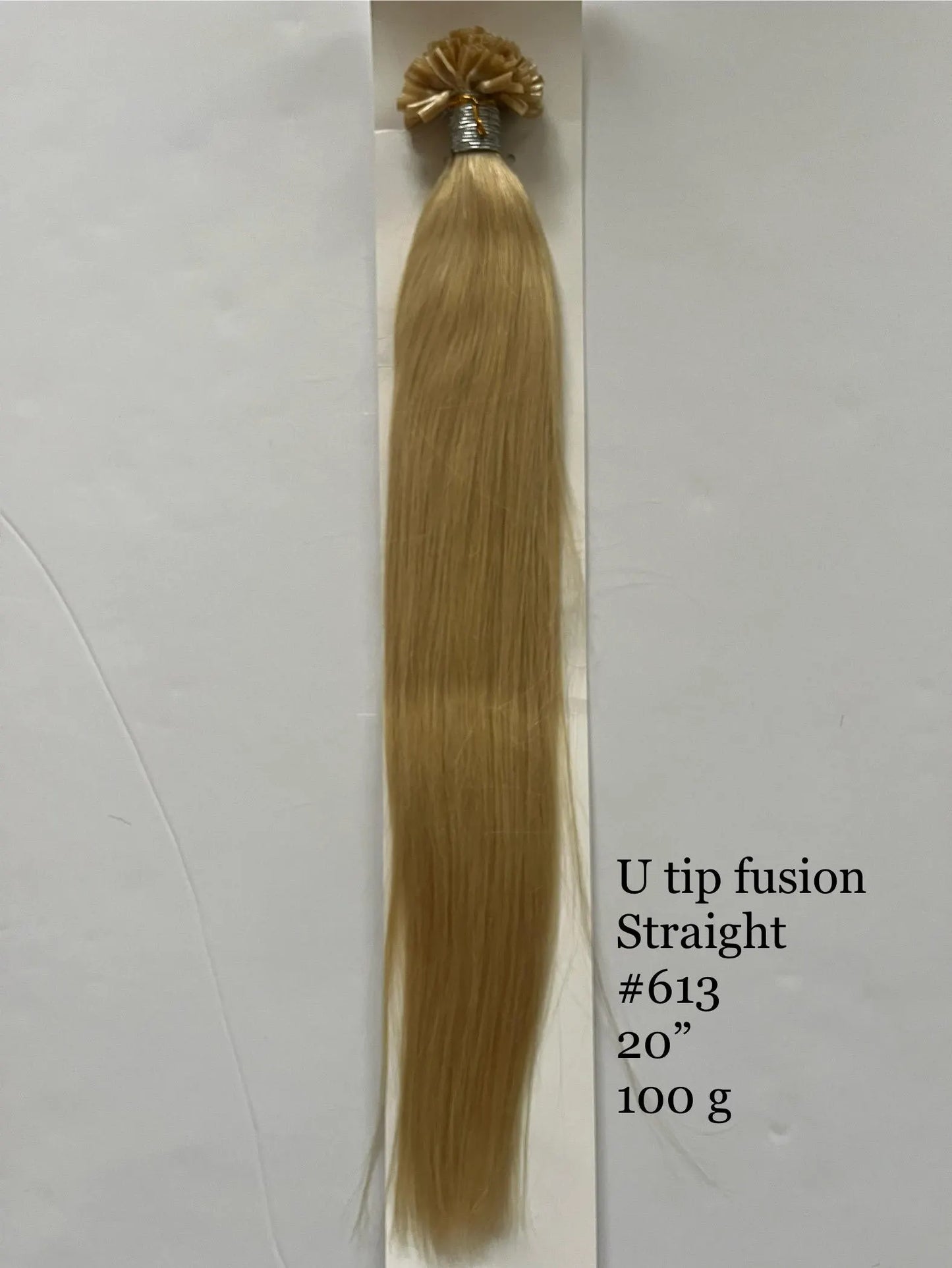 Blonde #613 Straight U Tip Fusion Hair Extensions – 100% Remy Human Hair | 100g Pack | 10''–30'' | Reusable | Ships from Canada