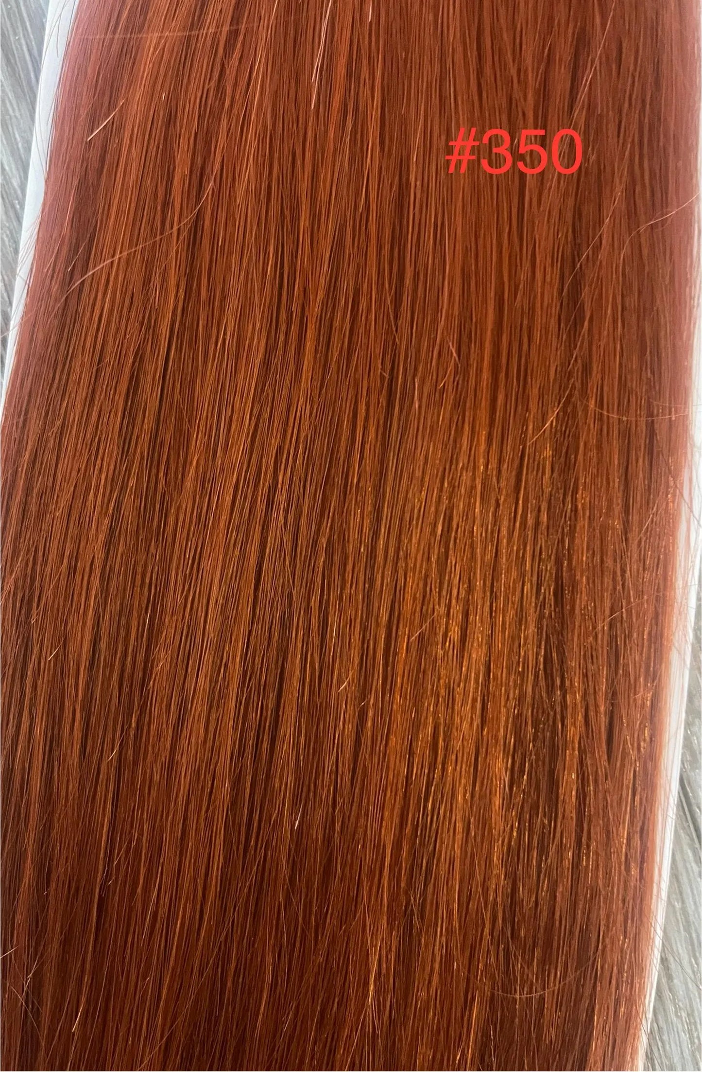 Copper Red #350 Tape-In Hair Extensions – 100% Remy Human Hair | 50g Pack | 10''–30'' | Reusable | Ships from Canada