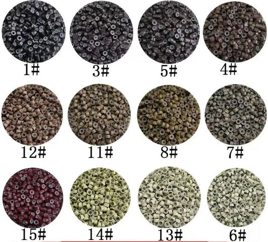 Nano Beads for Hair Extensions | Plastic Shell + Silicone Lining | 50–1000pcs | 12 Colors | 5.0mm Micro Rings