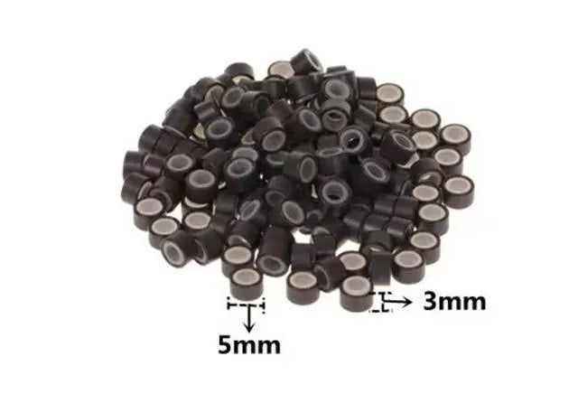 Nano Beads for Hair Extensions | Plastic Shell + Silicone Lining | 50–1000pcs | 12 Colors | 5.0mm Micro Rings