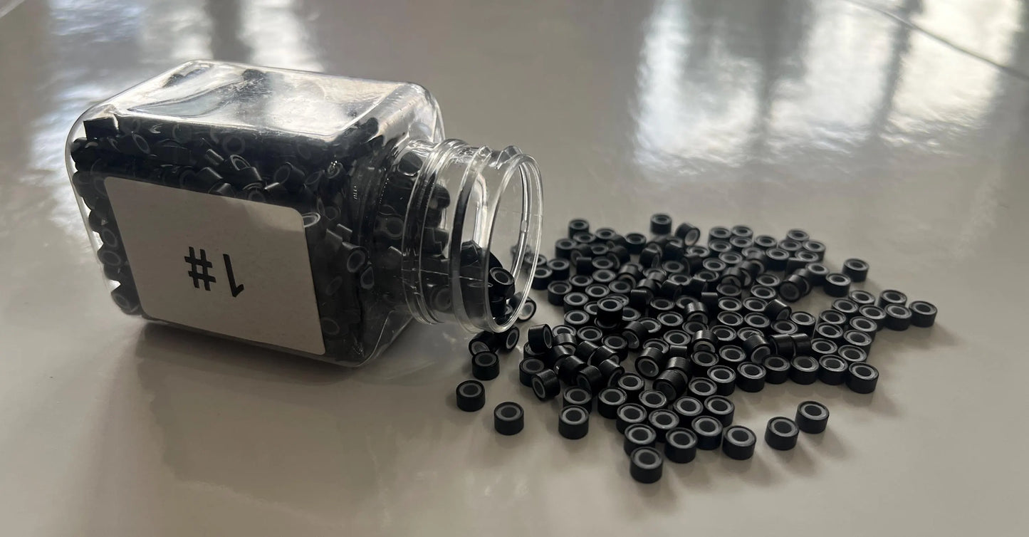 Nano Beads for Hair Extensions | Plastic Shell + Silicone Lining | 50–1000pcs | 12 Colors | 5.0mm Micro Rings