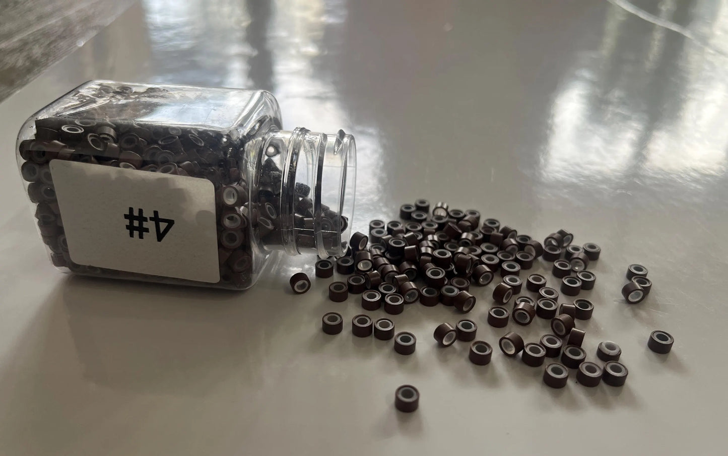Nano Beads for Hair Extensions | Plastic Shell + Silicone Lining | 50–1000pcs | 12 Colors | 5.0mm Micro Rings