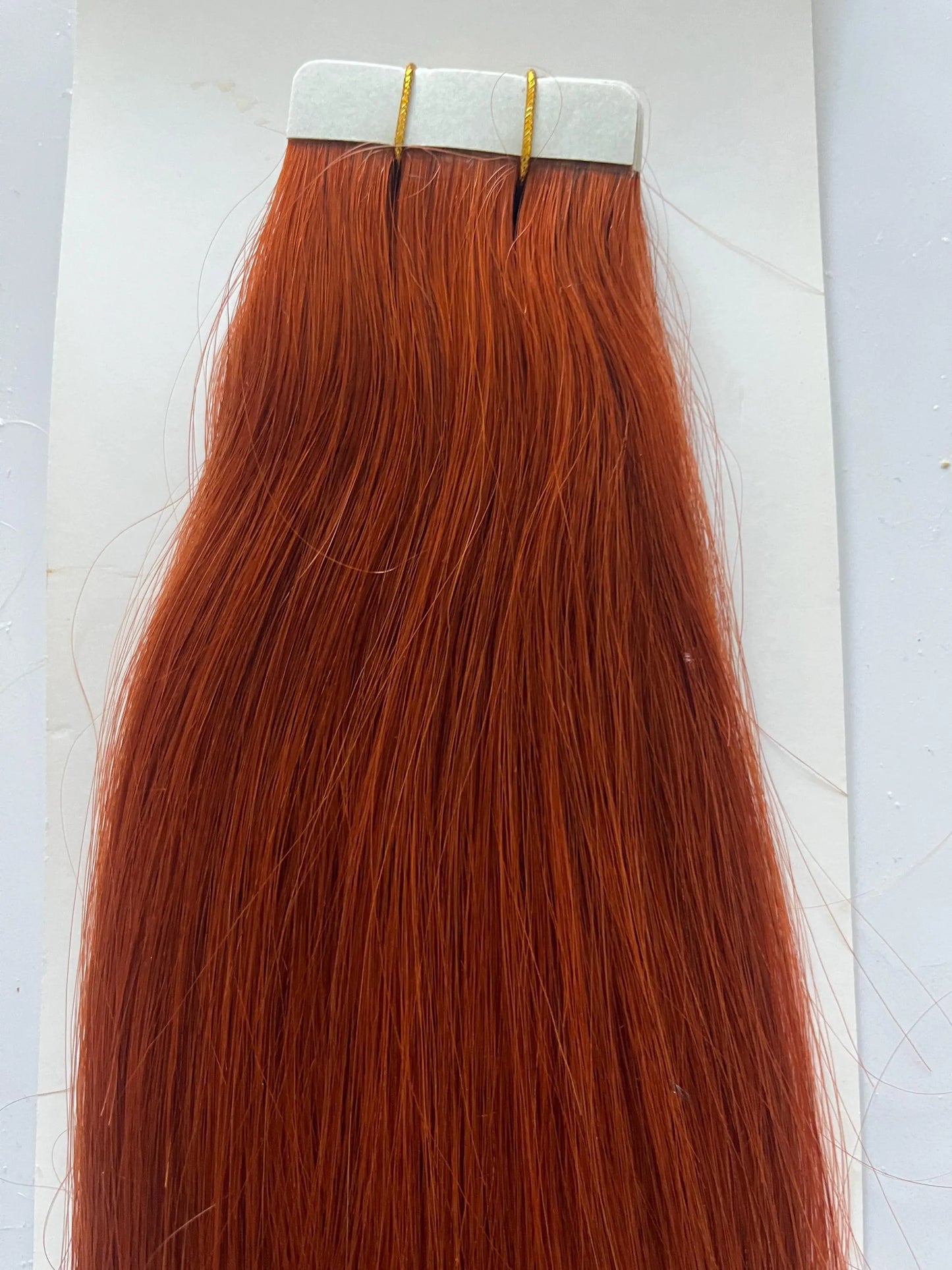 Copper Red #350 Tape-In Hair Extensions – 100% Remy Human Hair | 50g Pack | 10''–30'' | Reusable | Ships from Canada