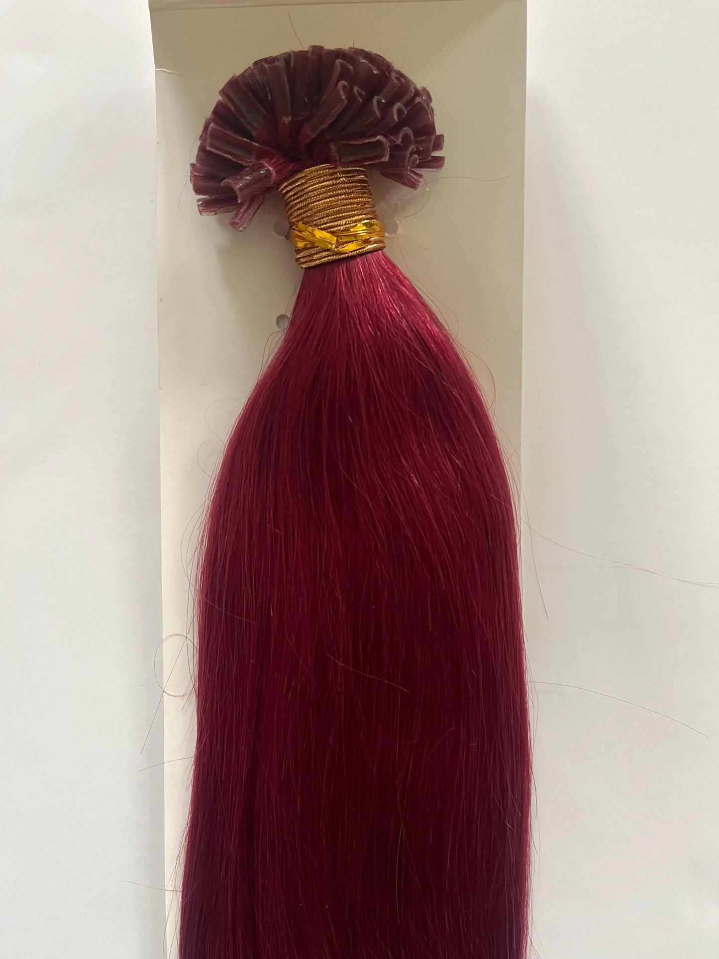 Burgundy Straight U Tip Fusion Hair Extensions – 100% Remy Human Hair | 100g Pack | 10''–30'' | Reusable | Ships from Canada