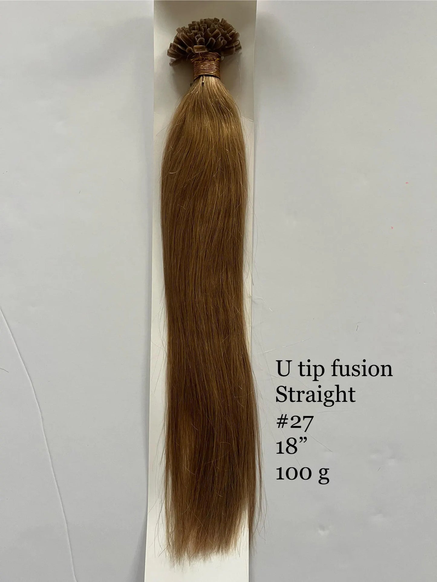 Honey Blonde #27 Straight U Tip Fusion Hair Extensions – 100% Remy Human Hair | 100g Pack | 10''–30'' | Reusable | Ships from Canada