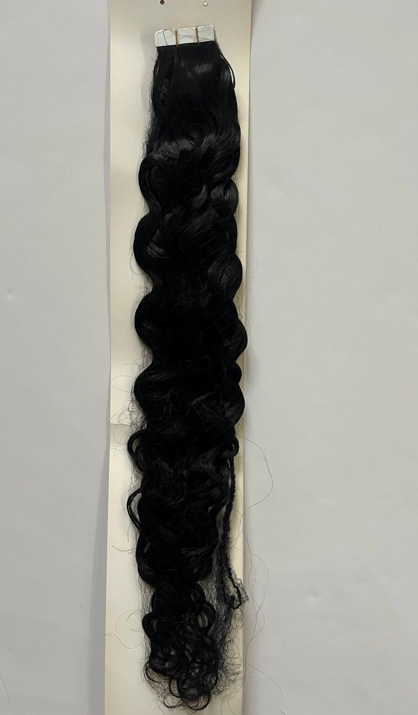 Natural Black #1B Natural Curly Tape-In Hair Extensions – 100% Remy Human Hair | 50g Pack | 10''–30'' | Reusable | Ships from Canada