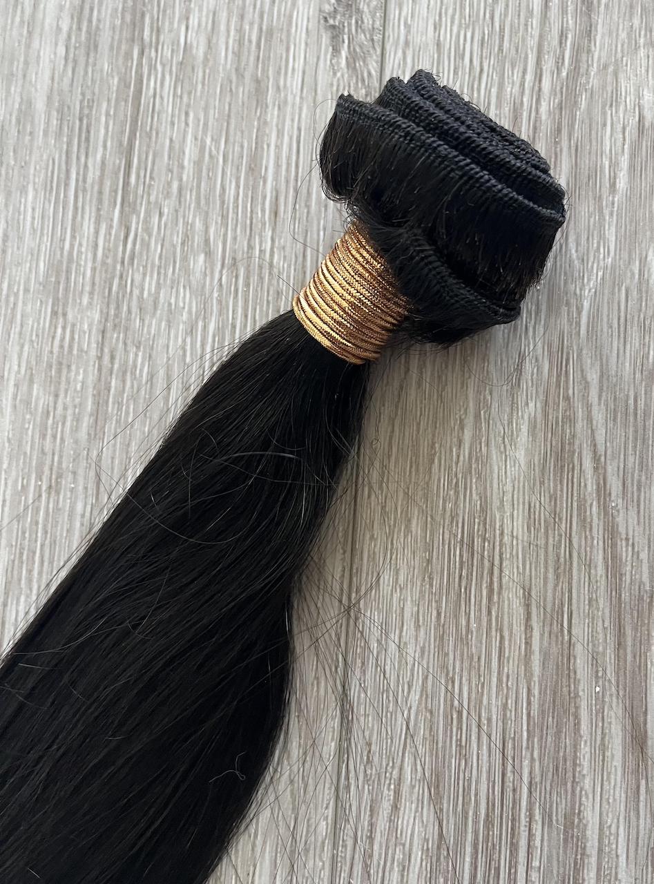 Natural Black #1B Straight Weft Hair Extensions – 100% Remy Human Hair | 100g Bundle | 10’’–30’’ | Sew-In & DIY | Reusable