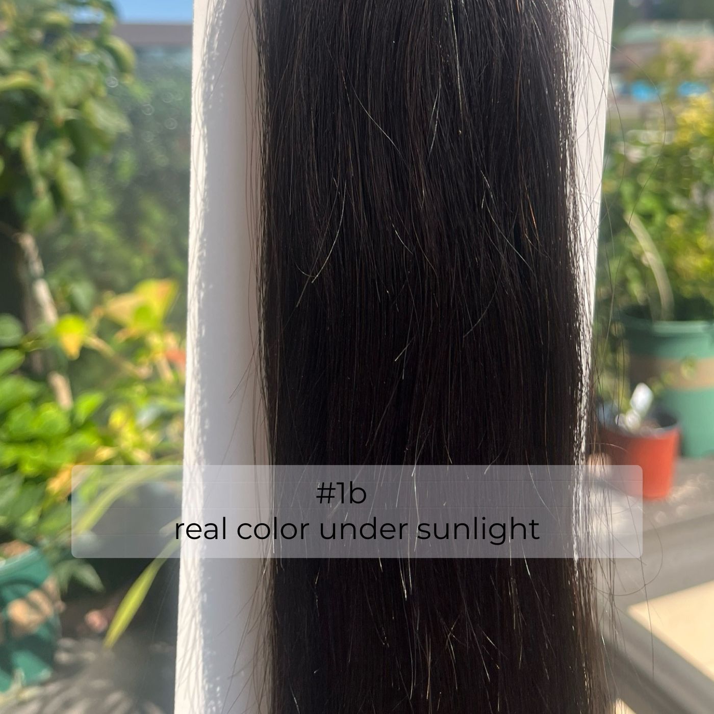 Natural Black #1B Straight Human Hair Extensions in Natural Sunlight Nano Beads