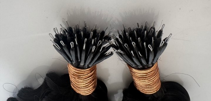 Natural Black #1B Curly 2 Nano Beads Hair Extensions – 100% Remy Human Hair | 50g Pack (50 Strands) | Reusable | Ships from Canada