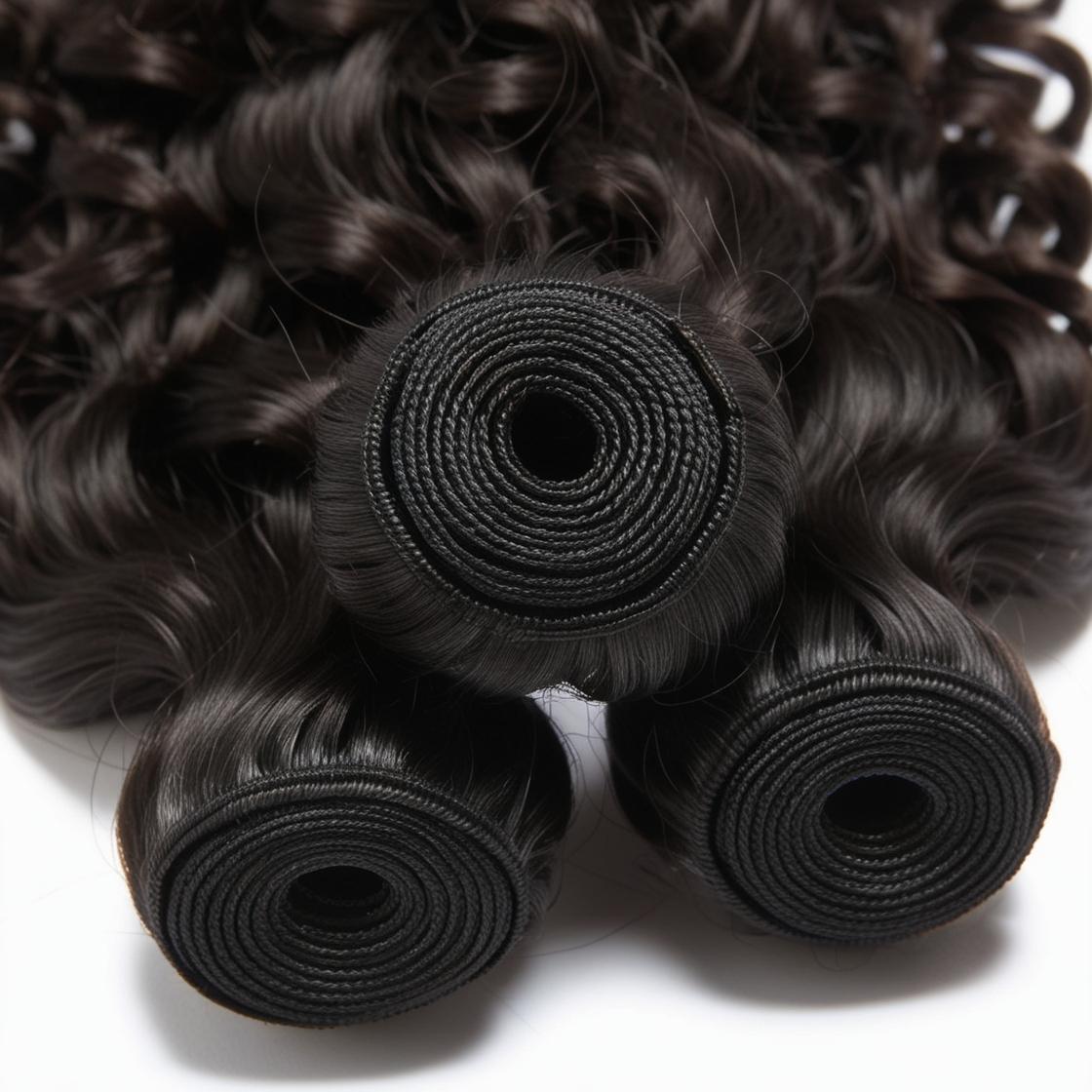 Natural Black #1B Weft Hair Extensions – Deep Curly | 100% Remy Human Hair | 100g Pack | 10''–30'' | Reusable | Ships from Canada
