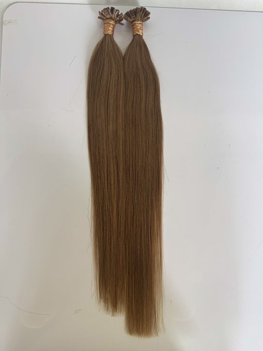 Medium Brown #10 Straight U Tip Fusion Hair Extensions – 100% Remy Human Hair | 100g Pack | 10''–30'' | Reusable | Ships from Canada
