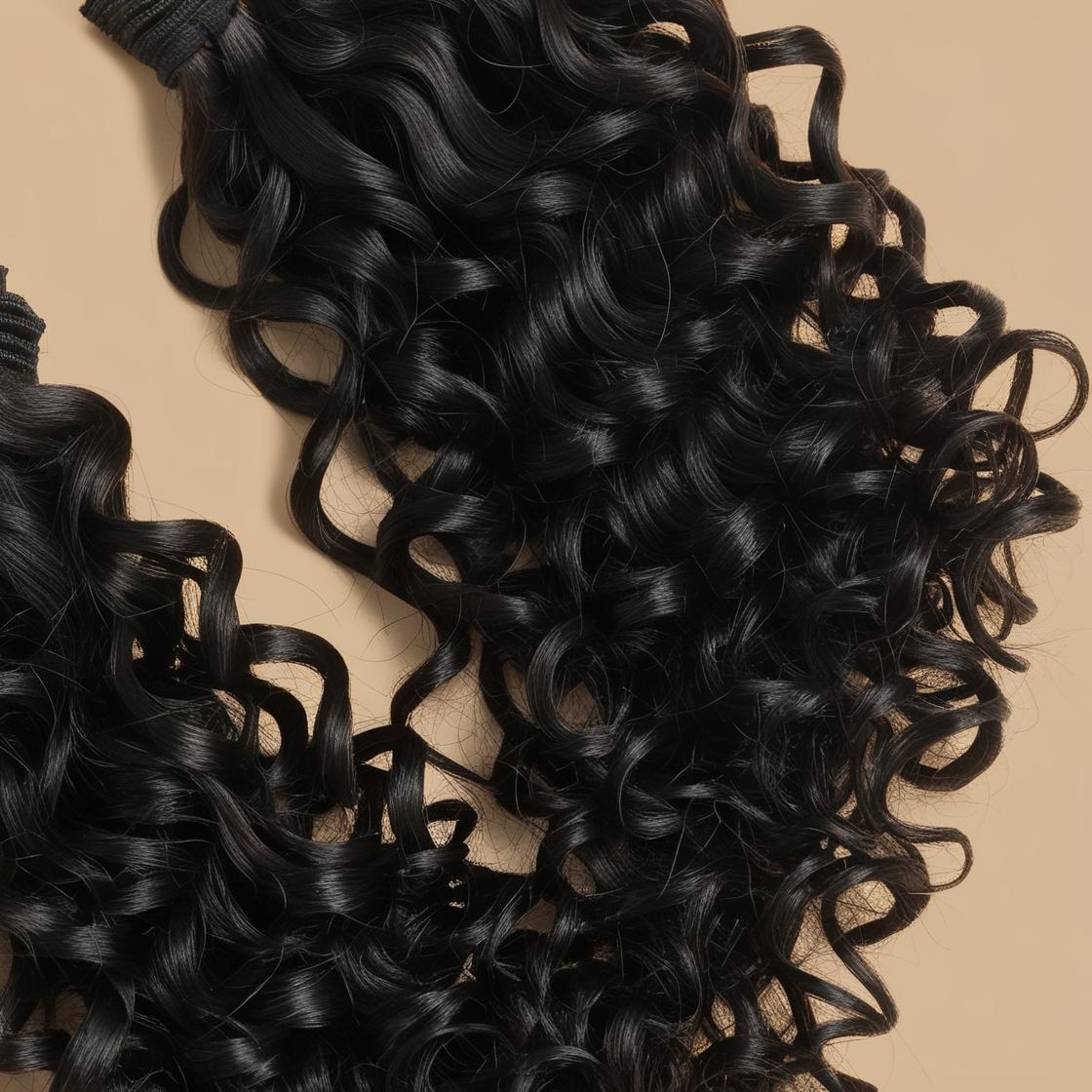 Natural Black #1B Weft Hair Extensions – Deep Curly | 100% Remy Human Hair | 100g Pack | 10''–30'' | Reusable | Ships from Canada