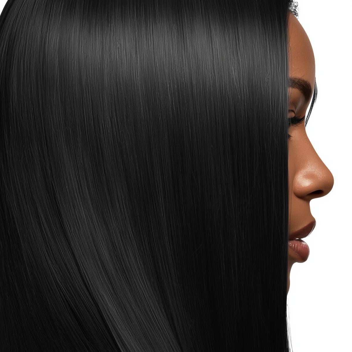 Jet Black #1 Tape-In Hair Extensions – 100% Remy Human Hair | 20 Tapes (50g) | 10’’–30’’ | Reusable