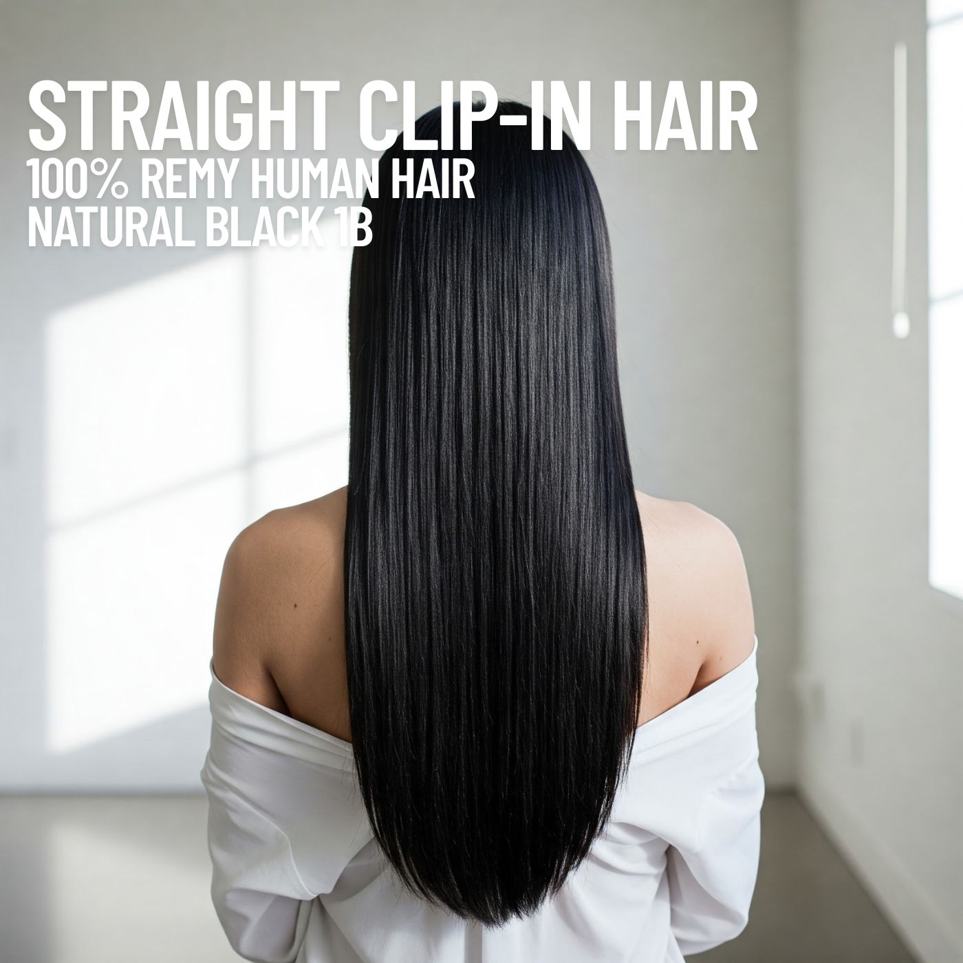 natural black 1b straight clip in hair extensions remy human hair CND Dream House