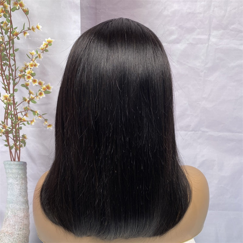 13x4 Transparent Lace Bob Wig – Straight | 100% Human Hair | Natural Black & #613 | 12’’–14’’