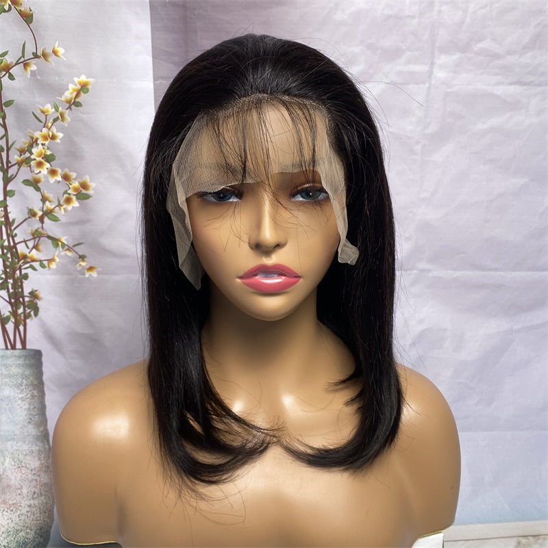 13x4 Transparent Lace Bob Wig – Straight | 100% Human Hair | Natural Black & #613 | 12’’–14’’