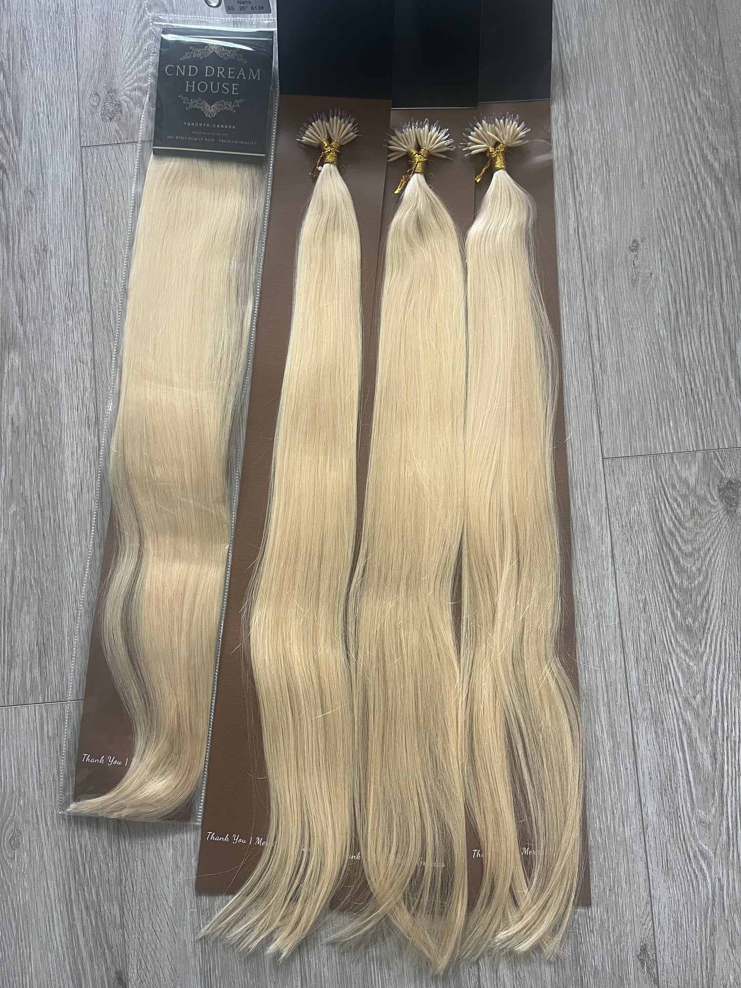 Premium Double Drawn Golden Blonde #613 Straight Nano Beads Hair Extensions – 100% Remy Human Hair | 50g Pack | 26’’ | Thick Ends | Reusable