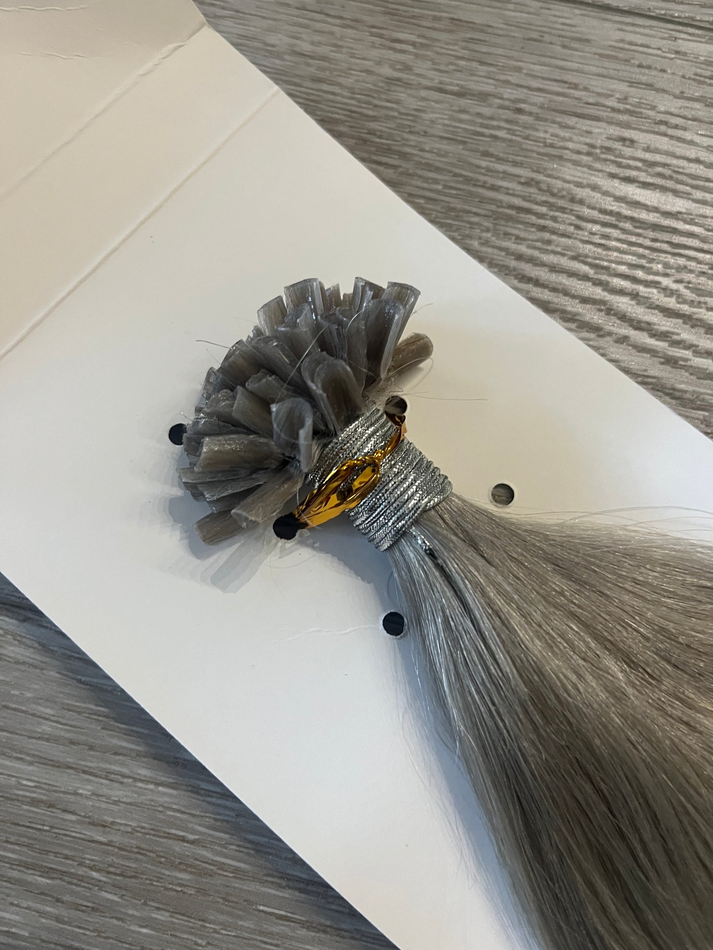 Silver Grey Straight U Tip Fusion Hair Extensions – 100% Remy Human Hair | 50g Pack | 10’’–30’’ | Keratin Pre-Bonded | Reusable