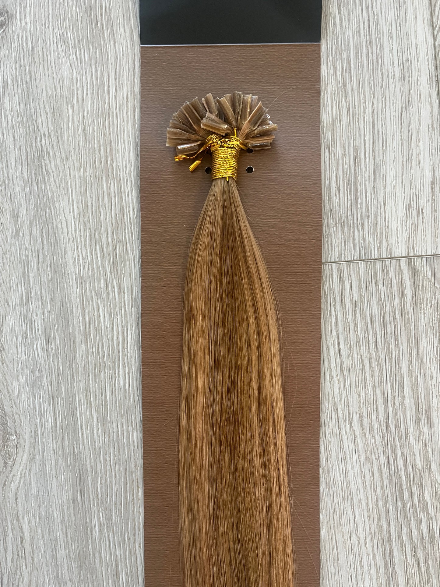 Premium Double Drawn Light Brown to Honey Blonde Highlight U-Tip Fusion Hair – 100% Remy Human Hair #6/#16 (30/70)  | 50g Pack | 20’’ | Thick Ends | Reusable