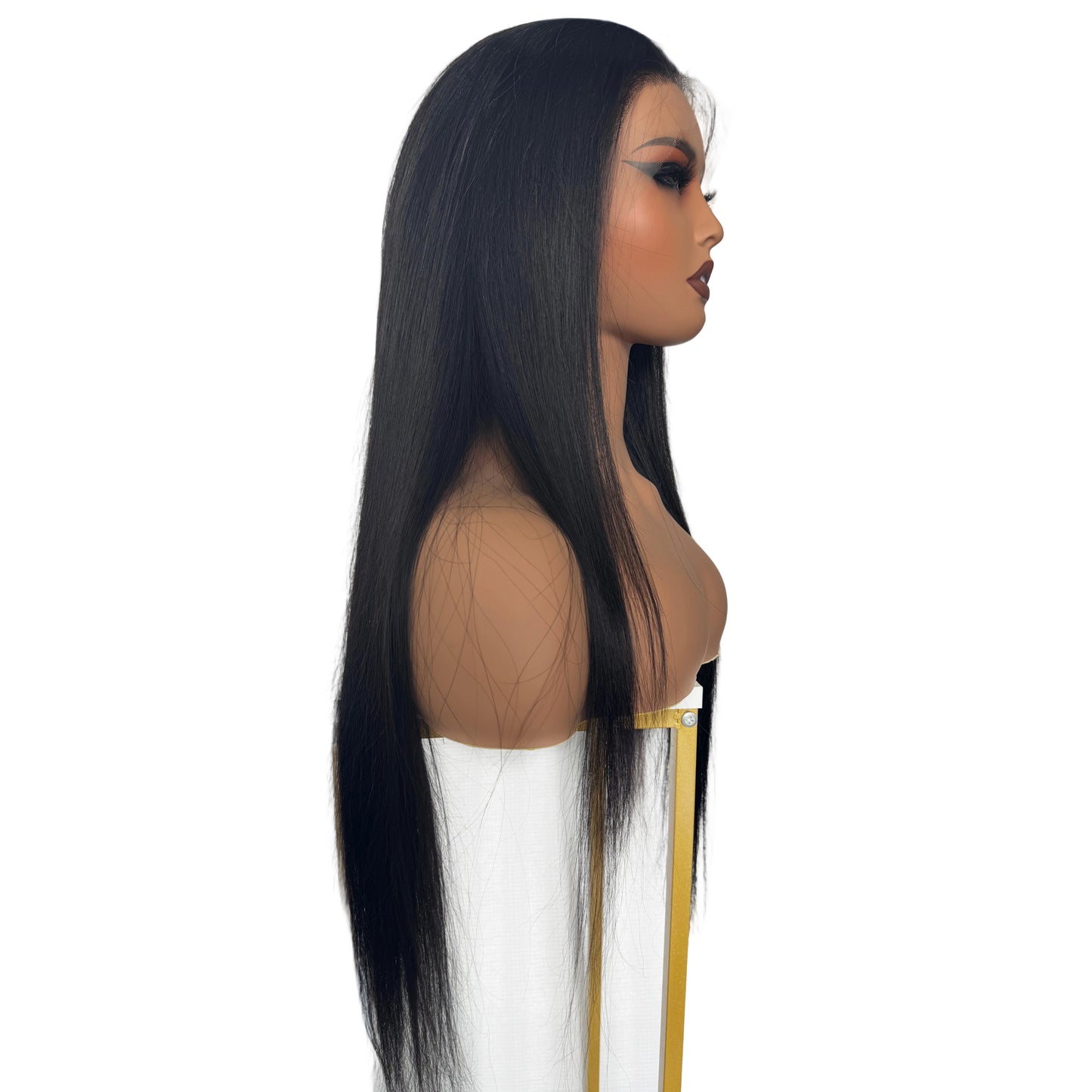 13x4 Transparent Lace Wig – Natural Black Straight | 180% Density Human Hair | Glueless & Bleach-Friendly | Canada Ship