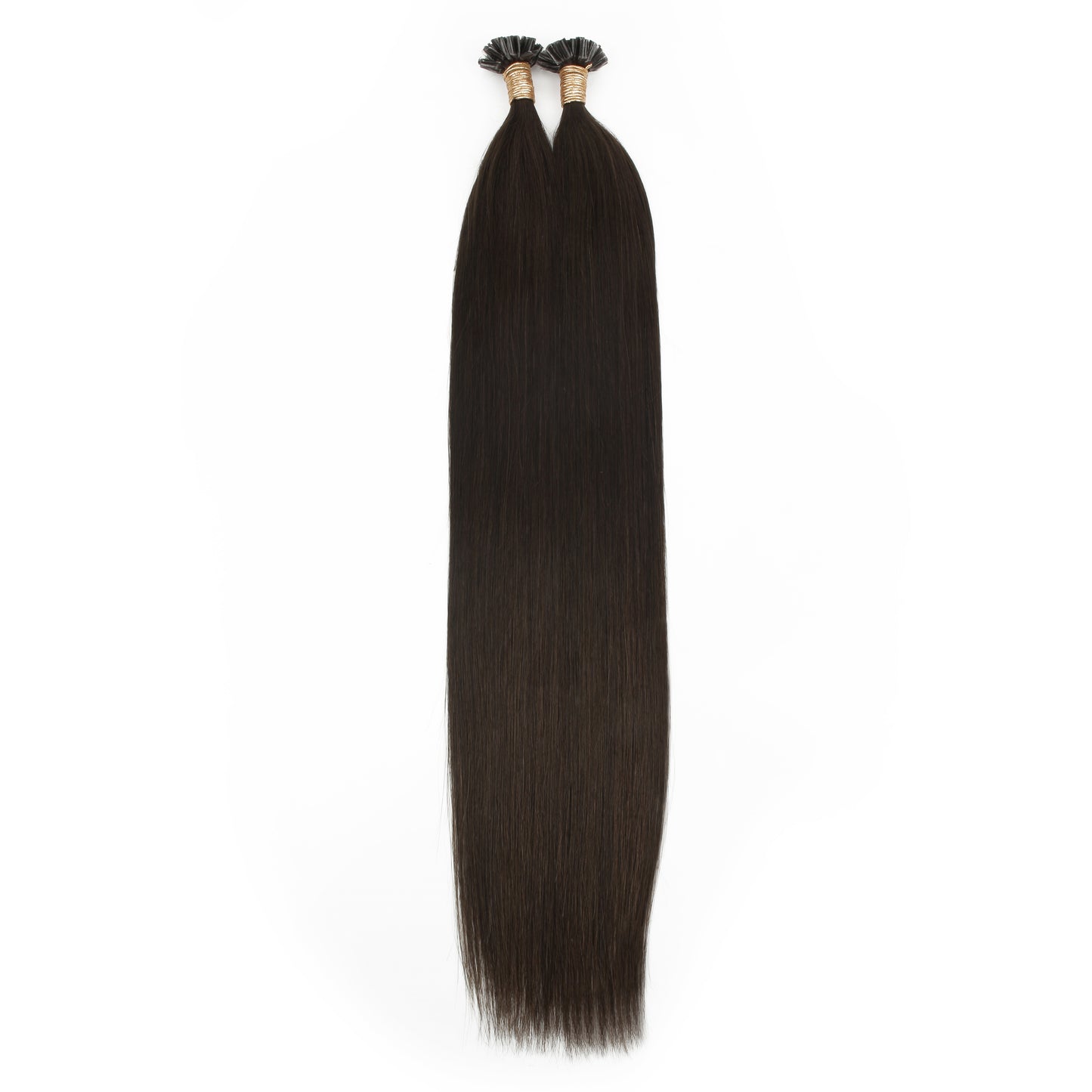 Deep Dark Brown #2 Straight U Tip Fusion Hair Extensions – 100% Remy Human Hair | 100g Pack | 10''–30'' | Reusable | Ships from Canada