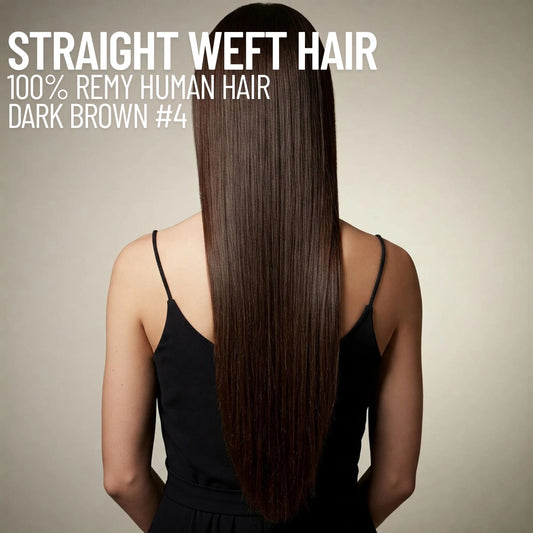 dark brown 4 straight weft hair extensions remy human hair CND Dream House