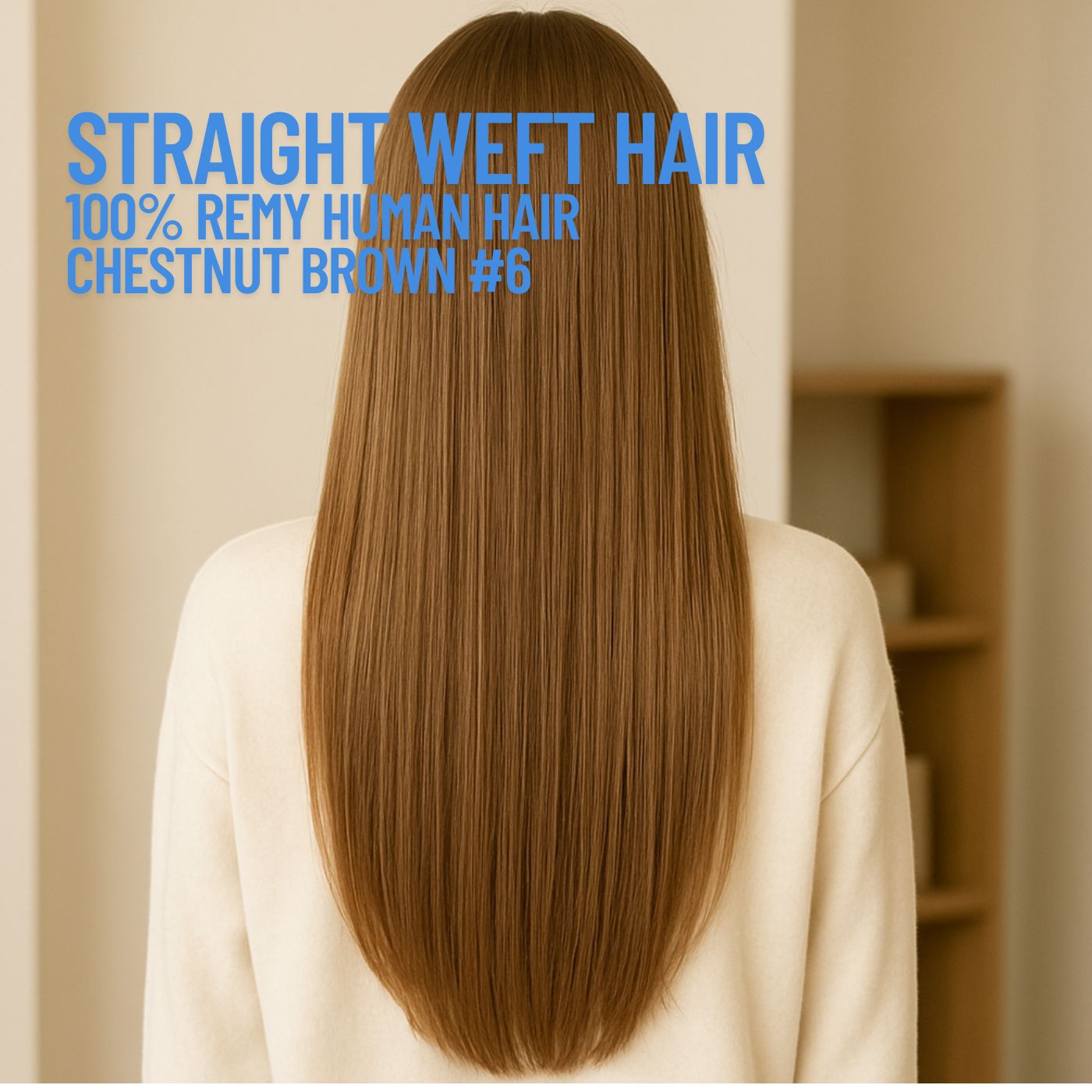 chestnut brown 6 straight weft hair extensions remy human hair CND Dream House