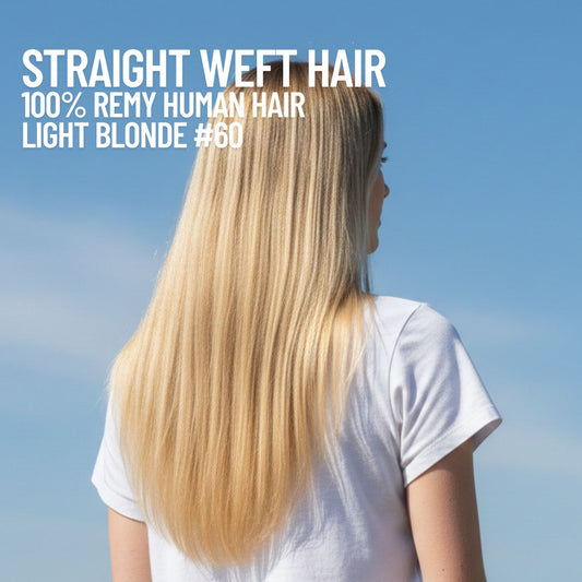 light blonde 60 straight weft hair extensions remy human hair CND Dream House