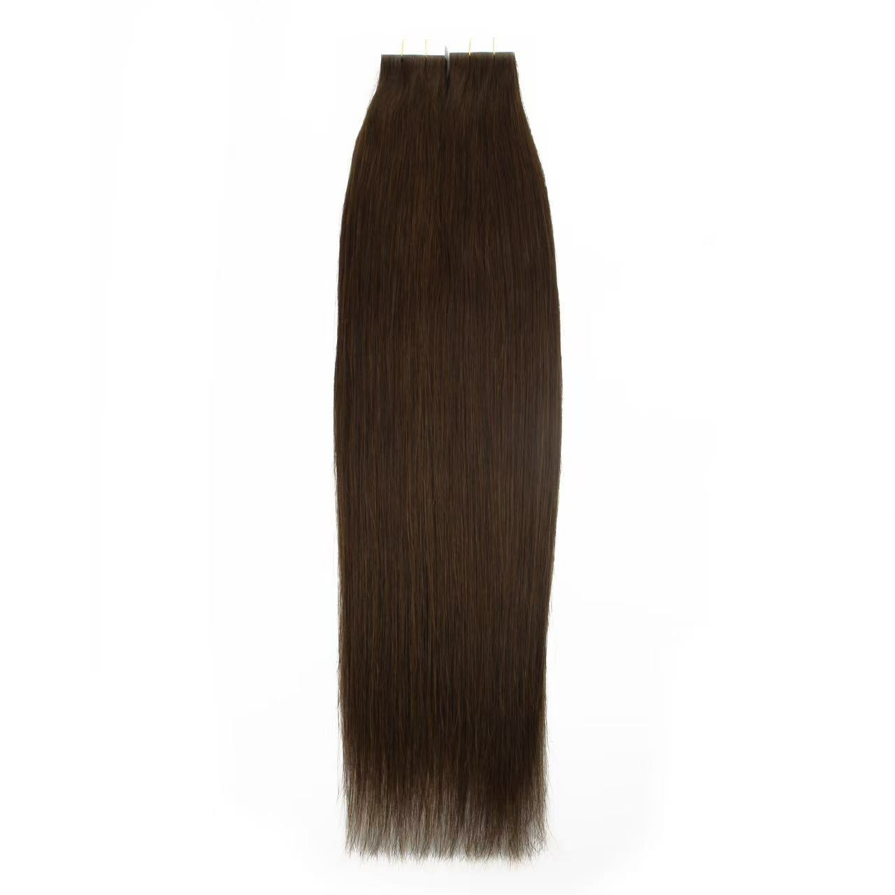 Dark Brown #4 Tape-In Hair Extensions – 100% Remy Human Hair | 50g Pack | 10''–30'' | Reusable | Ships from Canada