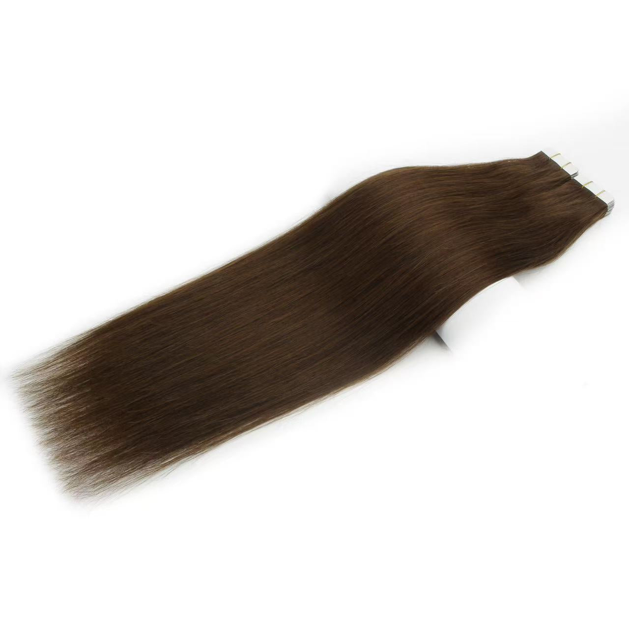 Dark Brown #4 Tape-In Hair Extensions – 100% Remy Human Hair | 50g Pack | 10''–30'' | Reusable | Ships from Canada