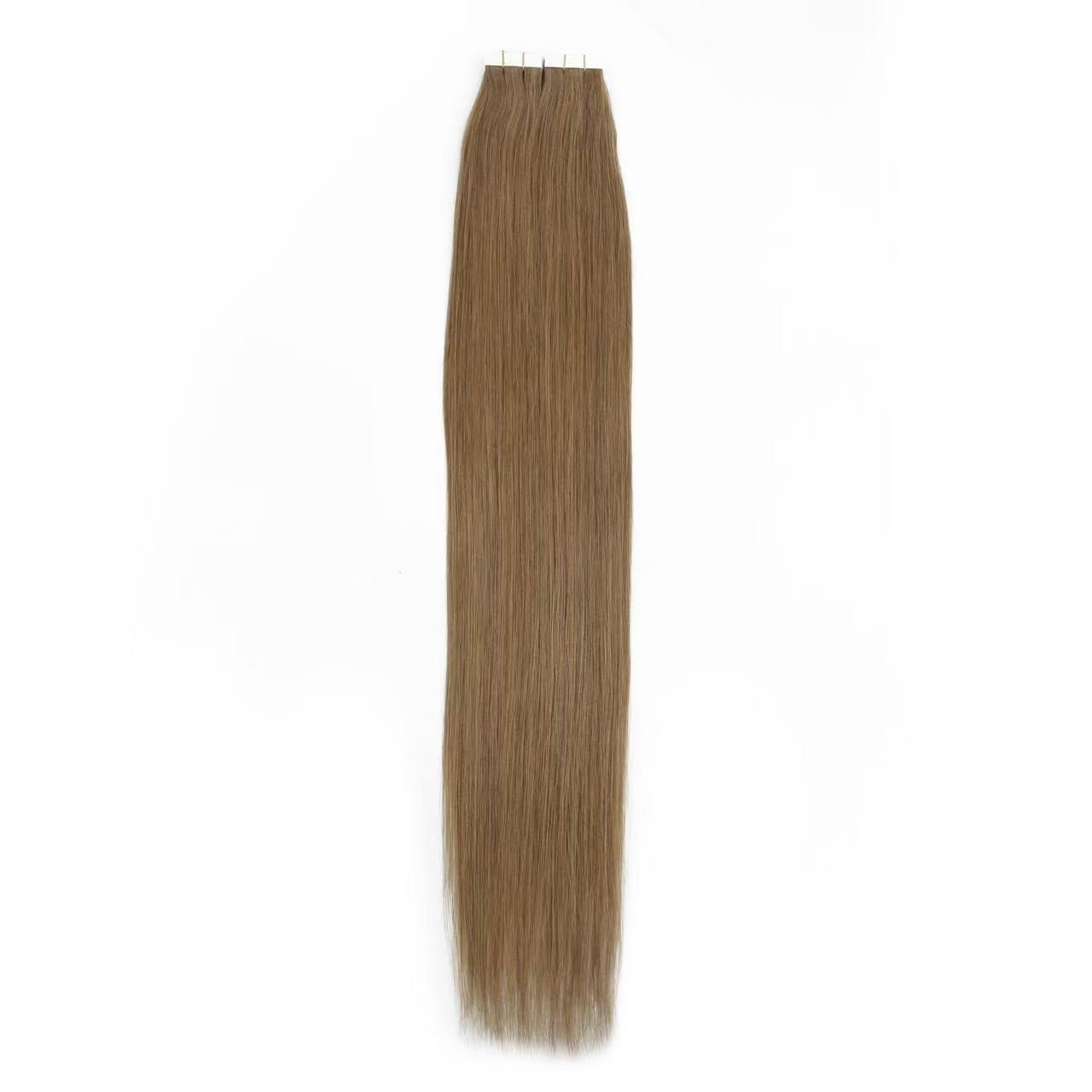 Chestnut Brown #6 Tape-In Hair Extensions – 100% Remy Human Hair | 50g Pack | 10''–30'' | Reusable | Ships from Canada