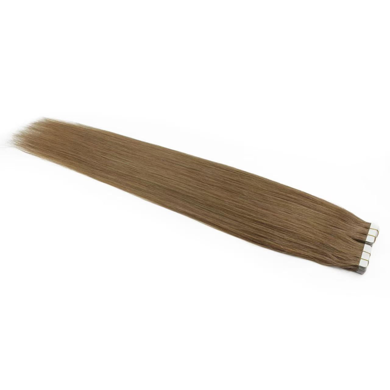 Chestnut Brown #6 Tape-In Hair Extensions – 100% Remy Human Hair | 50g Pack | 10''–30'' | Reusable | Ships from Canada