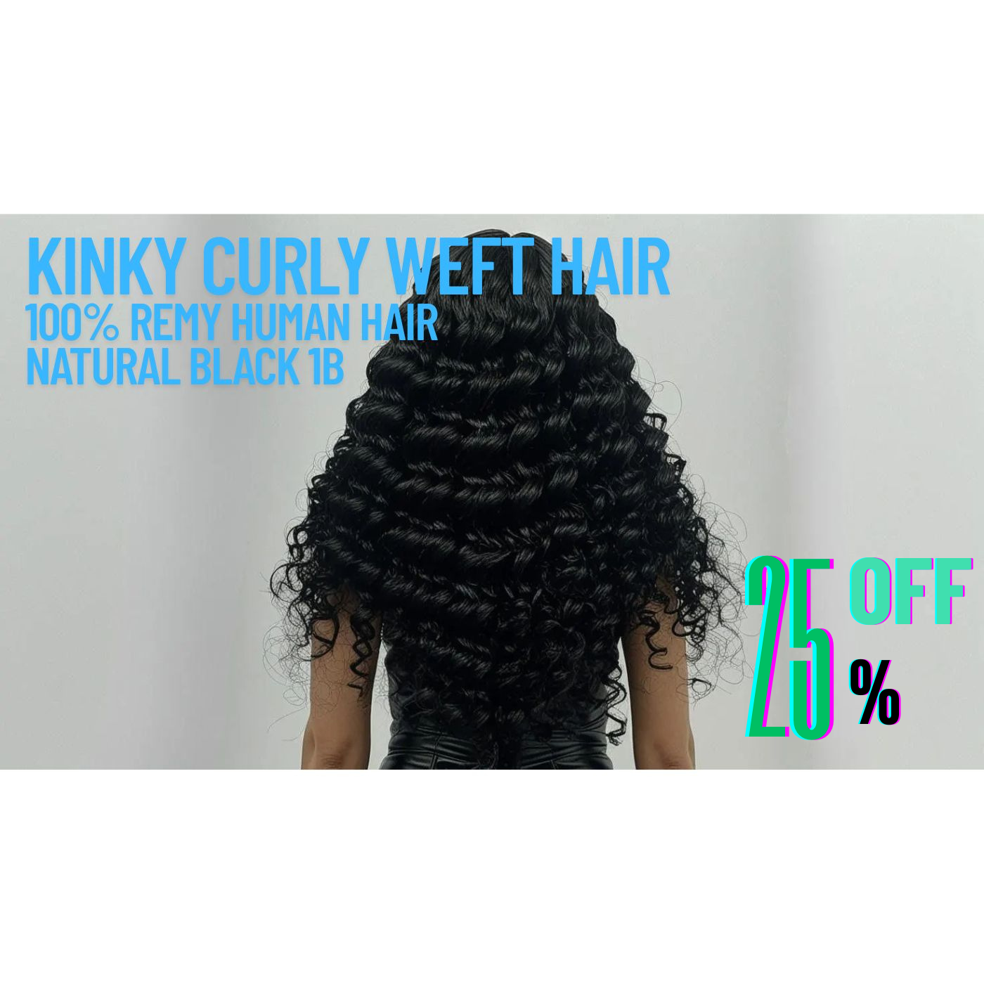 Natural Black #1B Weft Hair Extensions – Kinky Curly | 100% Remy Human Hair | 100g Pack | 10''–30'' | Reusable | Ships from Canada