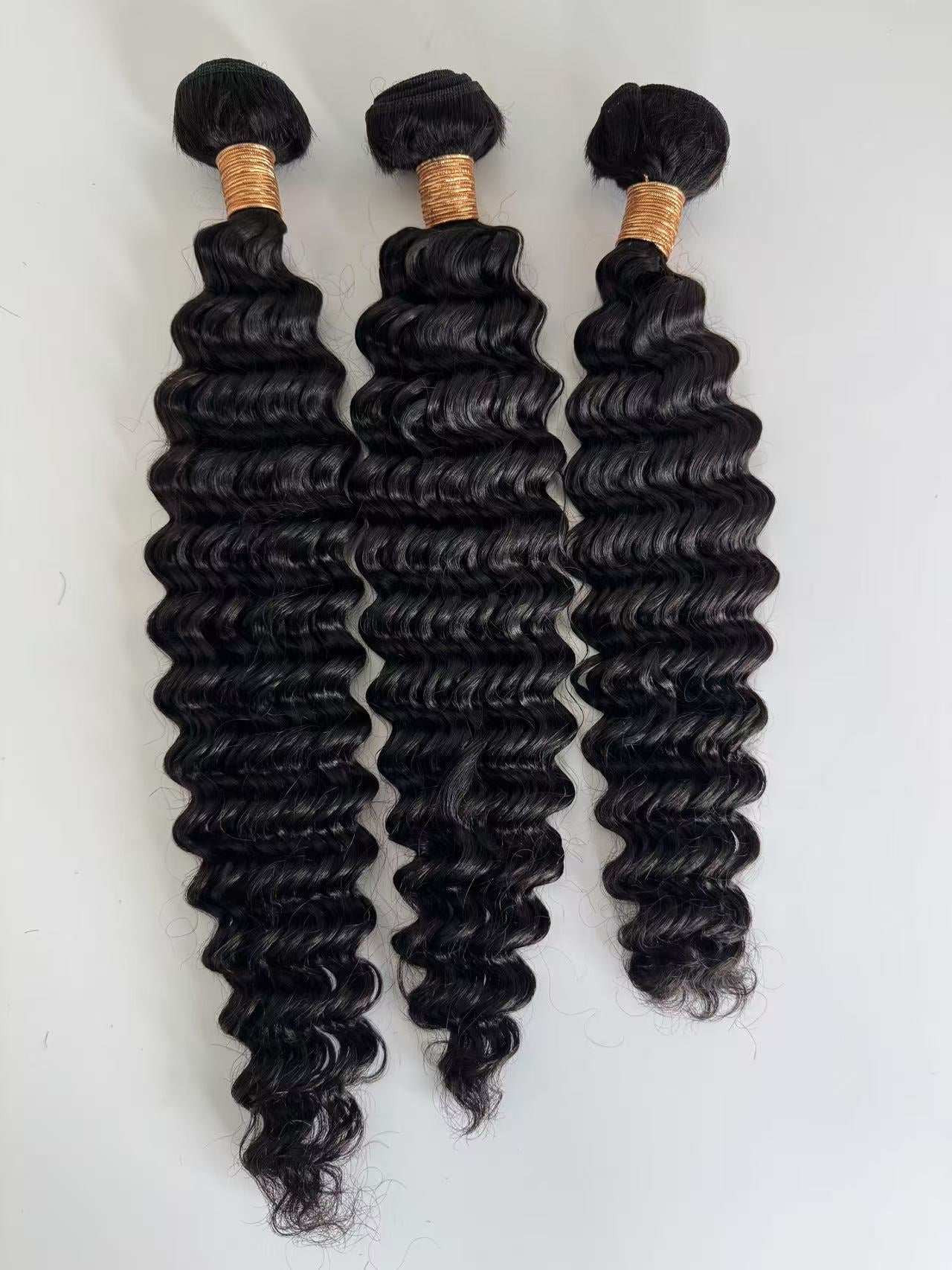 Natural Black #1B Weft Hair Extensions – Deep Curly | 100% Remy Human Hair | 100g Pack | 10''–30'' | Reusable | Ships from Canada