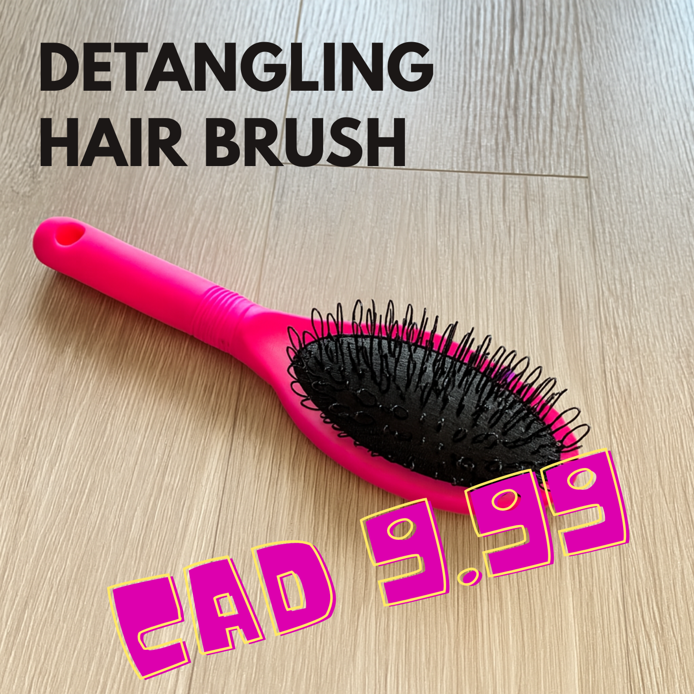 Detangling Hair Brush – Pink Handle with Flexible Bristles | Gentle on Scalp | Ideal for Wet & Dry Hair