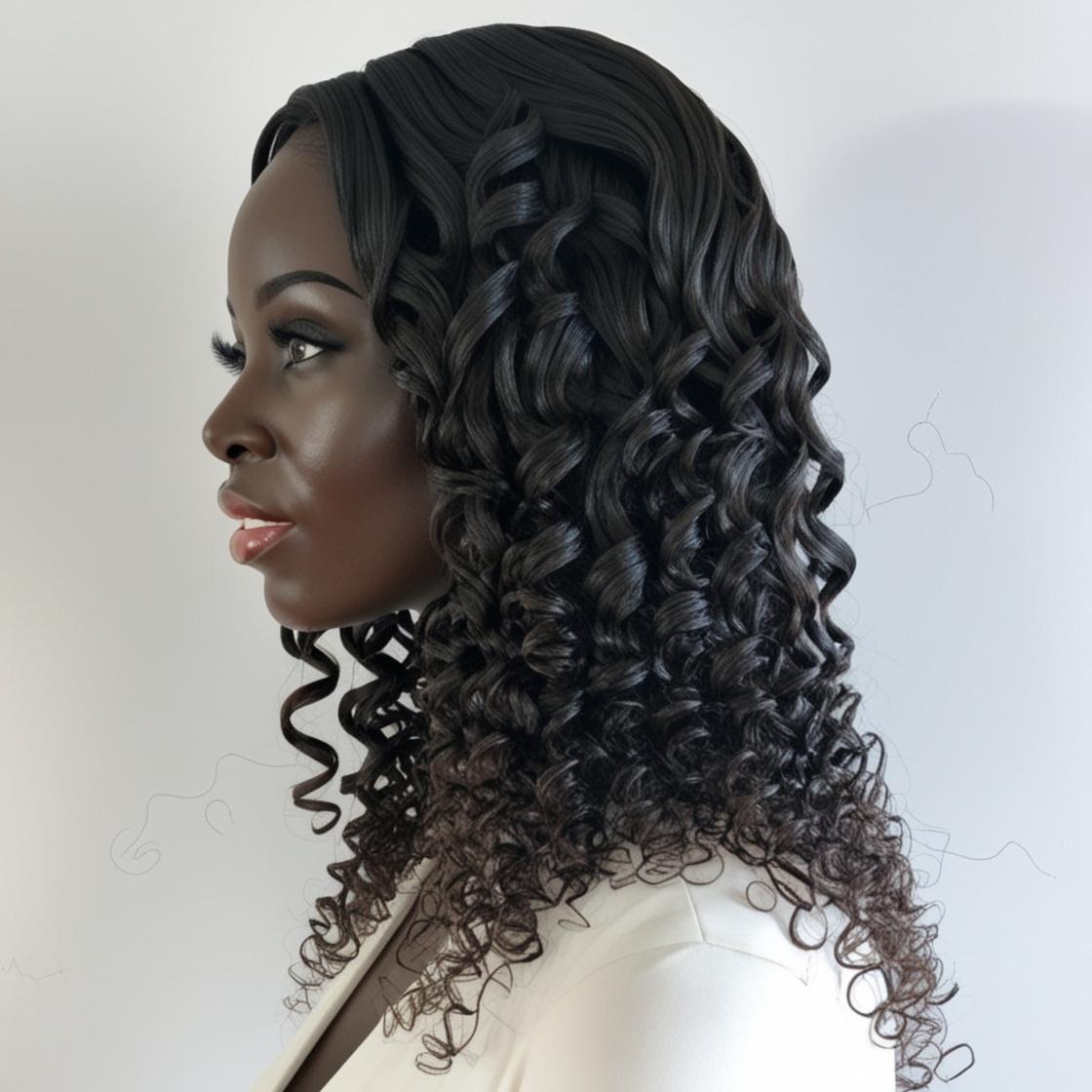 Natural Black #1B Weft Hair Extensions – Natural Curly | 100% Remy Human Hair | 100g Pack | 10''–30'' | Reusable | Ships from Canada