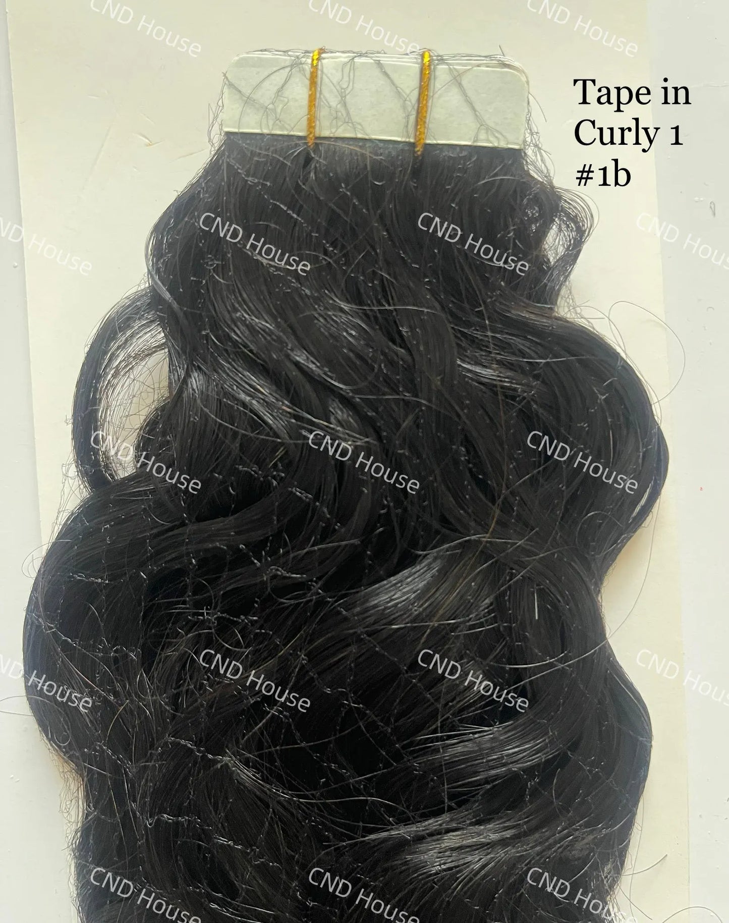 Natural Black #1B Curly 1 Tape-In Hair Extensions – 100% Remy Human Hair | 50g Pack | 10''–30'' | Reusable | Ships from Canada